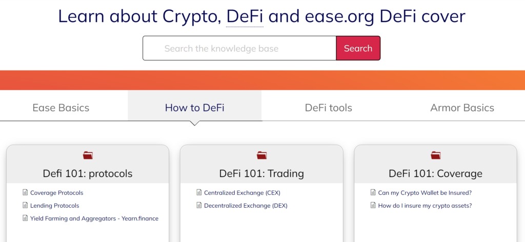 Learn about DeFi and Crypto with the ease.org DeFi and Crypto Knowledge Base