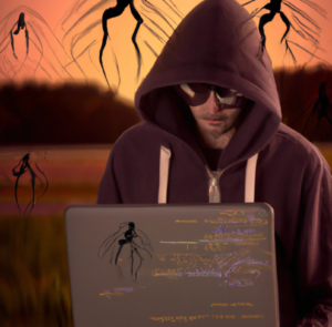 Image of a hacker that is trying to exploit bugs - Ease insurance article