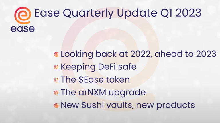 The Ease DeFi Quarterly update: Q1 2023